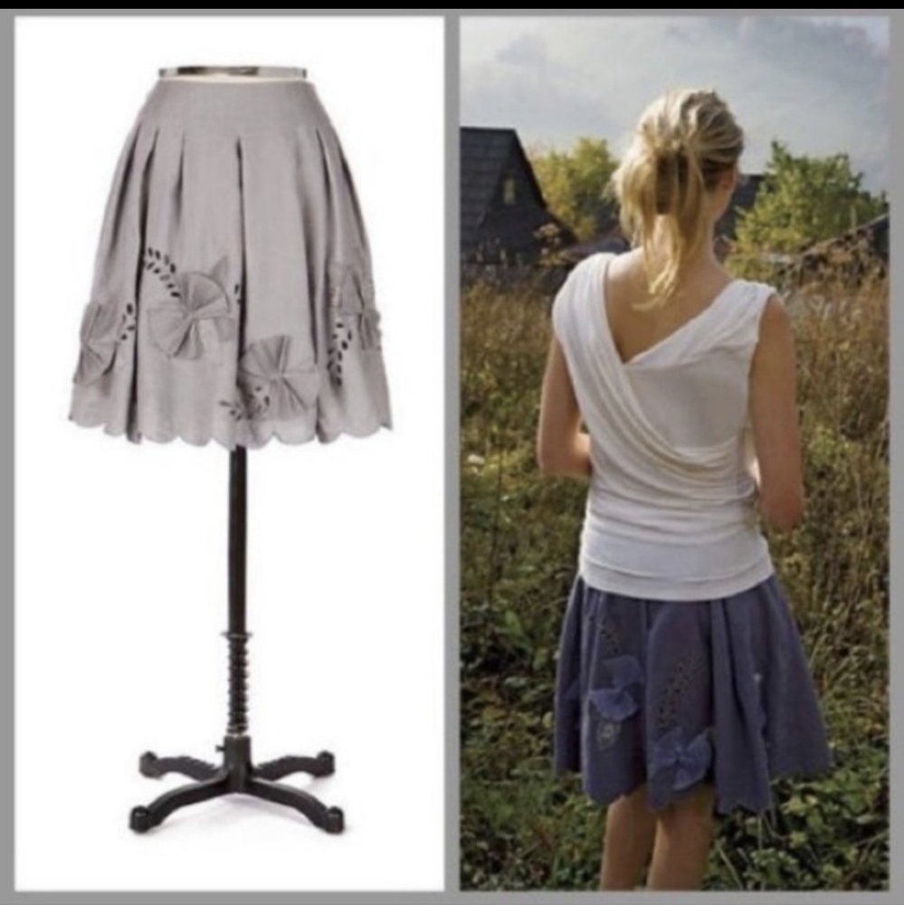 Elevenses Fertile Loam gray linen skirt